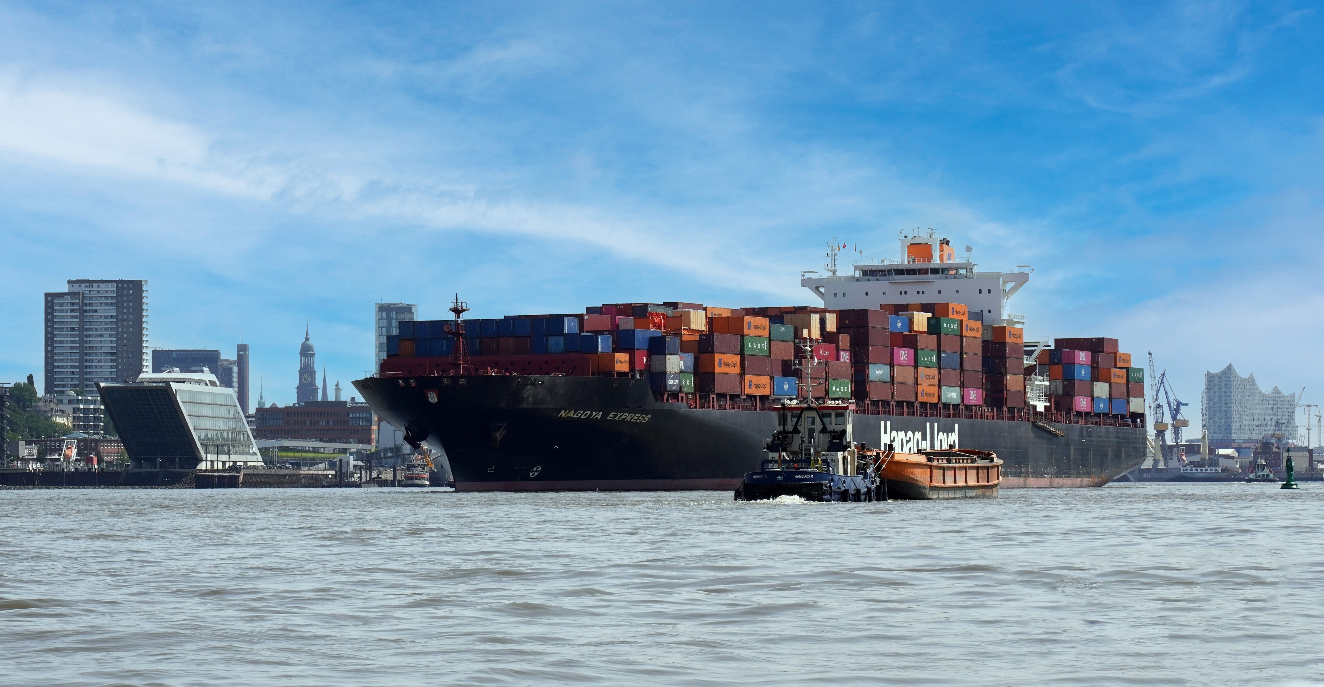 Cargo ship at sea